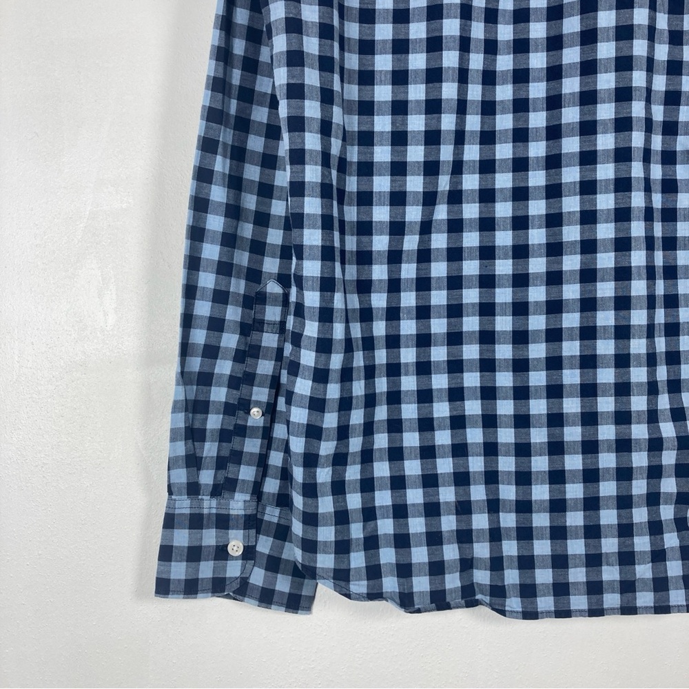 J. Crew Men's Medium Lightweight Slim Fit Gingham Button-Down Shirt Blue Cotton - Picture 13 of 16